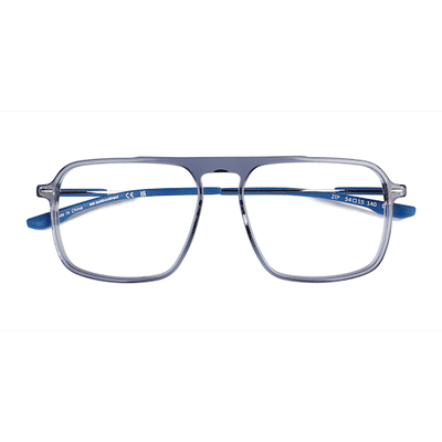 Unisex s square Crystal Blue Acetate Prescription eyeglasses - Eyebuydirect s Zip