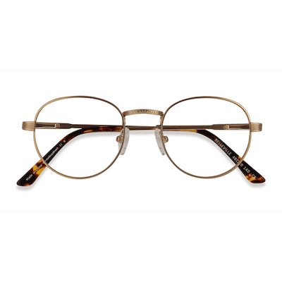 Unisex s round Golden Metal Prescription eyeglasses - Eyebuydirect s Belleville