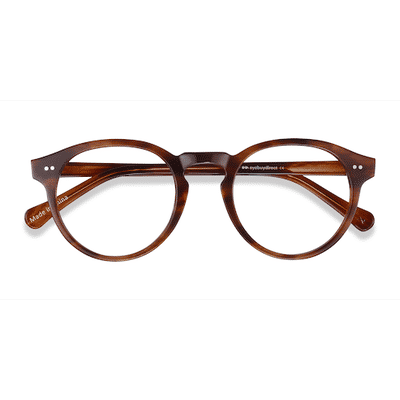 Unisex s round Cognac Acetate Prescription eyeglasses - Eyebuydirect s Theory