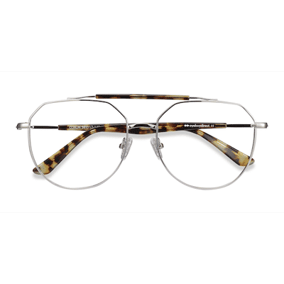 Unisex s aviator Silver Tortoise Metal Prescription eyeglasses - Eyebuydirect s Coxon