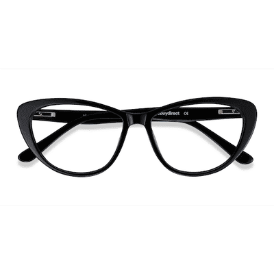 Female s horn Black Acetate Prescription eyeglasses - Eyebuydirect s Yvonne