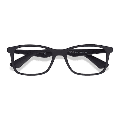 Unisex s rectangle Black Plastic Prescription eyeglasses - Eyebuydirect s Ray-Ban RB7047