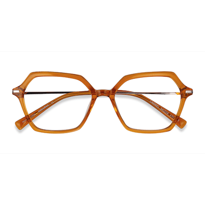 Unisex s geometric Mustard Acetate, Metal Prescription eyeglasses - Eyebuydirect s Carmel