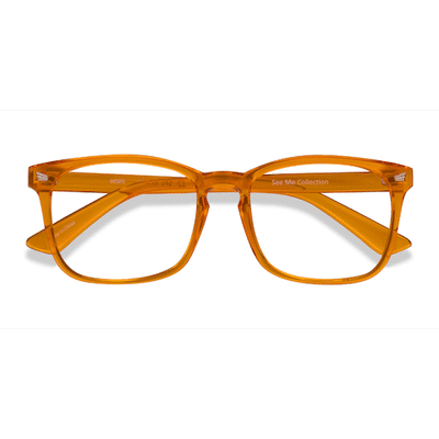 Unisex s rectangle Clear Orange Plastic Prescription eyeglasses - Eyebuydirect s Hope