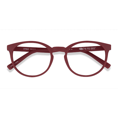 Female s round Crimson Plastic Prescription eyeglasses - Eyebuydirect s Citrus
