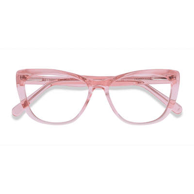 Female s horn Clear Pink Acetate Prescription eyeglasses - Eyebuydirect s Charlotte