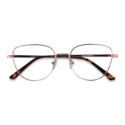 Female s horn Shiny Rose Gold Metal Prescription eyeglasses - Eyebuydirect s Clotilde