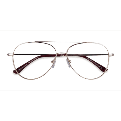 Female s aviator Gold Metal Prescription eyeglasses - Eyebuydirect s Aesthetic