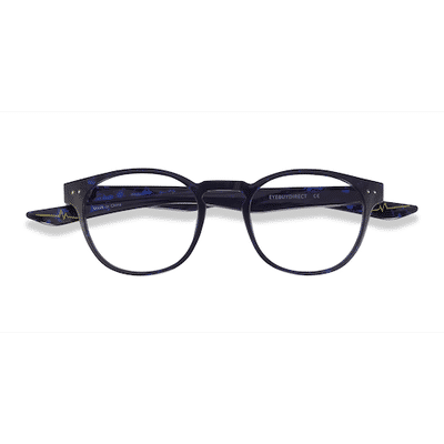 Unisex s round Blue Tortoise Plastic Prescription eyeglasses - Eyebuydirect s Trinity