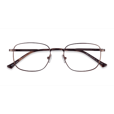 Unisex s rectangle Coffee Titanium Prescription eyeglasses - Eyebuydirect s Gong