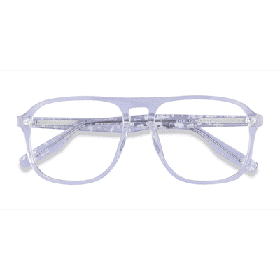Male s aviator Clear Silver Acetate Prescription eyeglasses - Eyebuydirect s Downtown