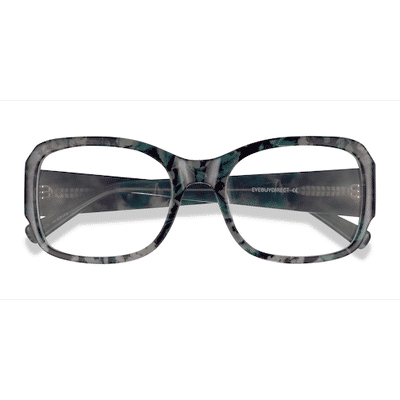 Female s rectangle Green Floral Acetate Prescription eyeglasses - Eyebuydirect s Viola