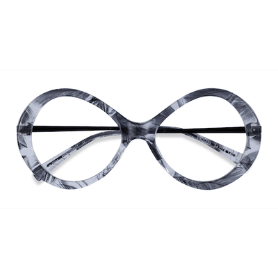 Female s round Black Striped Acetate,Metal Prescription eyeglasses - Eyebuydirect s Endless