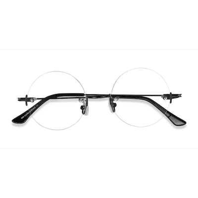 Unisex s round Black Metal Prescription eyeglasses - Eyebuydirect s Palo Alto