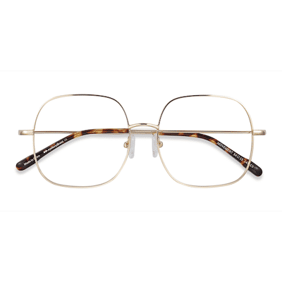 Unisex s square Golden Metal Prescription eyeglasses - Eyebuydirect s Movement