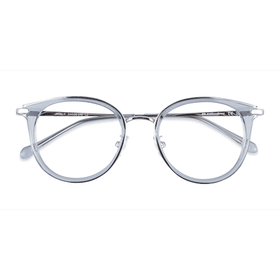Female s round Blue Plastic, Metal Prescription eyeglasses - Eyebuydirect s Hollie
