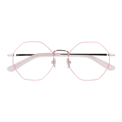 Female s geometric Pink & Gold Metal Prescription eyeglasses - Eyebuydirect s Altar