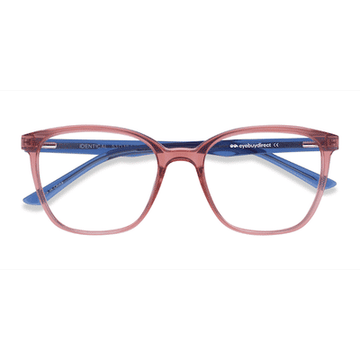 Female s square Clear Pink & Clear Blue Plastic Prescription eyeglasses - Eyebuydirect s Identical