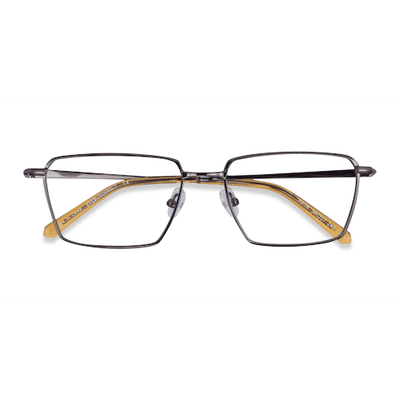 Male s rectangle Gunmetal Yellow Metal Prescription eyeglasses - Eyebuydirect s Fifth