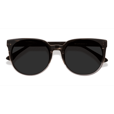 Female s round Brown Striped Acetate Prescription sunglasses - Eyebuydirect s Queen