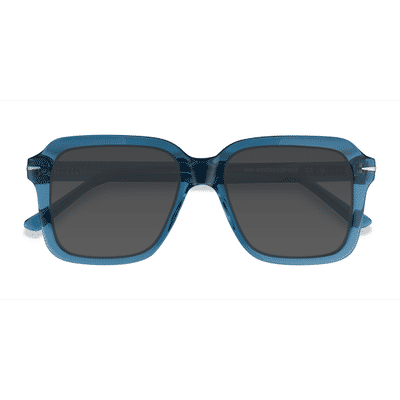 Unisex s square Crystal Blue Acetate Prescription sunglasses - Eyebuydirect s Bowie