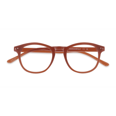 Unisex s round Orange Plastic Prescription eyeglasses - Eyebuydirect s Instant Crush