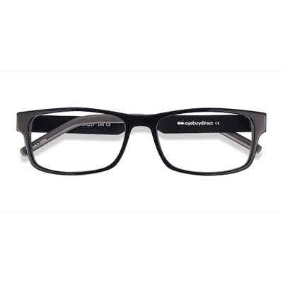 Unisex s rectangle Black Acetate Prescription eyeglasses - Eyebuydirect s Aidan