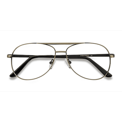 Unisex s aviator Bronze Metal Prescription eyeglasses - Eyebuydirect s Discover