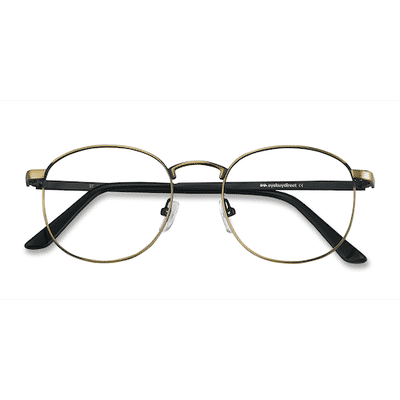 Unisex s round Bronze Metal Prescription eyeglasses - Eyebuydirect s St Michel