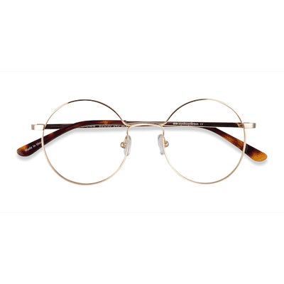 Unisex s round Gold Titanium Prescription eyeglasses - Eyebuydirect s Midtown
