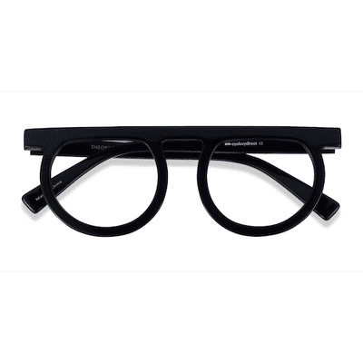 Unisex s aviator Black Acetate Prescription eyeglasses - Eyebuydirect s Theorem