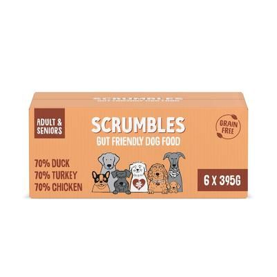 6x395g Chicken, Duck, Turkey Variety Pack Grain Free Scrumbles Wet Dog Food