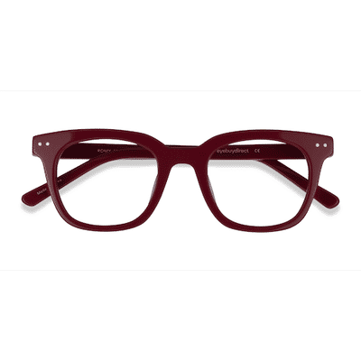 Unisex s square Burgundy Acetate Prescription eyeglasses - Eyebuydirect s Romy