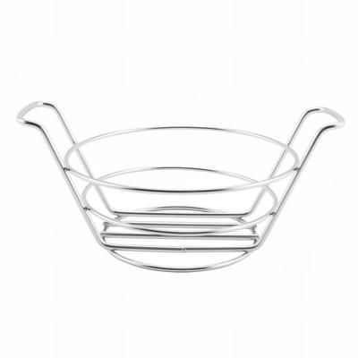 GET 4-22784 7" Round Wire Bucket Basket, Stainless Steel, Two Handles, Silver