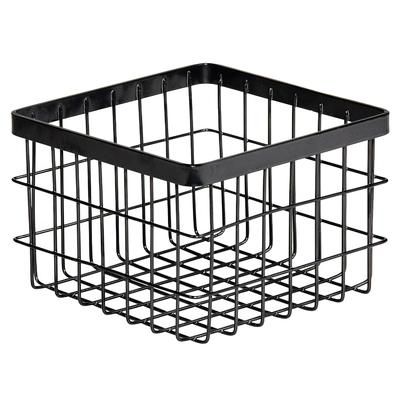 GET WB-664-MG 6" Square Wire Basket - Iron, Metal Gray, 6" x 4", Grey, Black