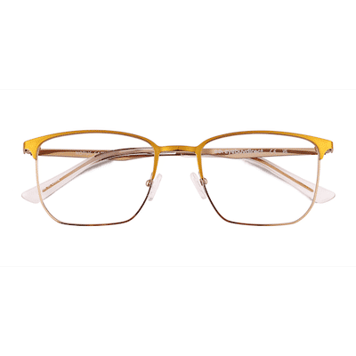 Male s rectangle Shiny Gold Titanium Prescription eyeglasses - Eyebuydirect s Notus