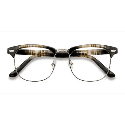 Unisex s browline Striped Plastic, Metal Prescription eyeglasses - Eyebuydirect s Coexist