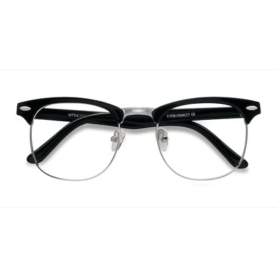 Unisex s browline Black Plastic, Metal Prescription eyeglasses - Eyebuydirect s Little Coexist