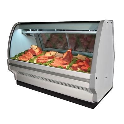 Howard-McCray SC-CMS40E-4C-S-LED 51 1/2" Full Service Red Meat Case w/ Curved Glass - 1 Level, 115v, Silver