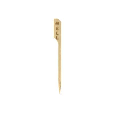Front of the House AST009NAB82 3 1/2" Bamboo Meat Marker Pick, Well, Beige