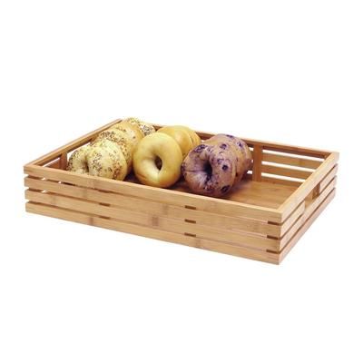 Front of the House BHO063BBB20 Rectangular Basket w/ Handles - 21" x 13" x 3 3/4", Bamboo, Beige