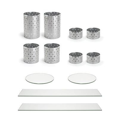 Front of the House BST022MUM28 12 Piece BÂ³ Buffet Building Blocks Riser Set - Glass/ Iron, Multi-Colored