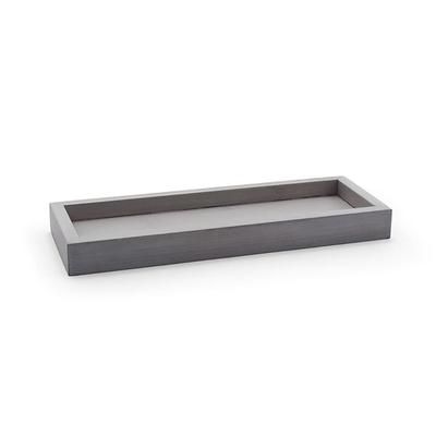 Front of the House RTR006GYB12 Rectangular Serving Tray - 11 3/4" x 4 1/4" x 1 1/4", Bamboo, Smoke, Gray