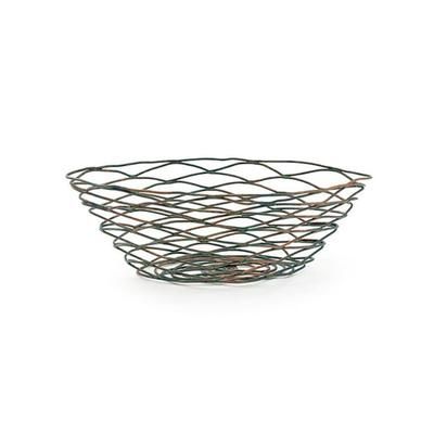 Front of the House TBB019PTI22 Oval Wireware Basket - 11" x 5 1/2", Iron, Patina, Multi-Colored