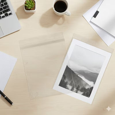 Crystal Clear Bags for 11 x 14 Photos Prints or Art with Adhesive Protective Closure Actual Bag Size: 11 7/16" x 14 1/4" 100 Bags