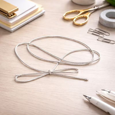 Metallic Silver Stretch Loops 16" 50 pack