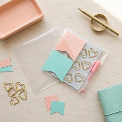No Adhesive Flap Clear Plastic Bags Great For Thick Square Products Bag Size: 4 7/8" x 4 11/16" 100 Bags Crystal Clear Bags