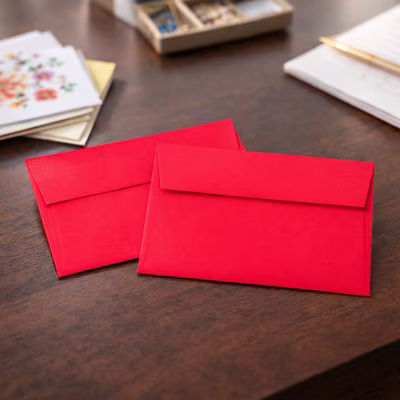 A2 5 3/4" x 4 3/8" Astrobright Envelope Holiday Red 50 Pieces E5209