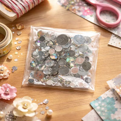 Small Square Bag with Self Adhesive Flap For Rhinestones Gems and Glitter Bag Size: 2" x 2" 100 Bags Crystal Clear Bags