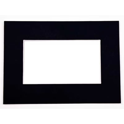 Single Mats, Black 5" x 7" Outer Cut, 2 5/8" x 4 5/8" Inner Cut 10 Pack